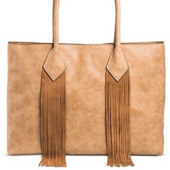 Merona Handbags - Brown Tote with Fringe
